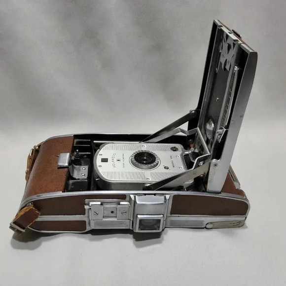 Vintage Polalaroid Land Camera Model 95A Brown with Case Accordion Folding 1954